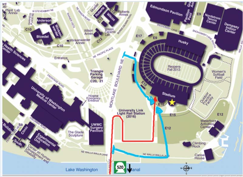 Sports Medicine Center at Husky Stadium access to parking reroute 9/24